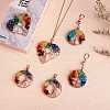 6Pcs 3 Styles Natural Gmestone Copper Wire Big Pendants FIND-SZ0002-72-5