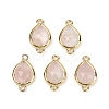 Natural Rose Quartz Faceted Connector Charms G-L514-048P-10-1