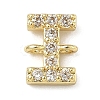 Brass Micro Pave Clear Cubic Zirconia Letter Links Connector Charms KK-I382-07G-I-1