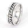 304 Stainless Steel Rotatable Chain Finger Rings for Men FS-WG60CA3-05-1