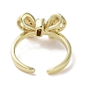 Brass Micro Pave Cubic Zirconia Open Cuff Ring RJEW-K256-58F-G-3
