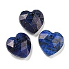 Dyed Natural Lapis Lazuli Faceted Heart Charms G-G123-01K-1
