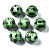 Painted Natural Wood European Beads WOOD-S057-036B-1