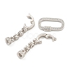 925 Sterling Silver Micro Pave Clear Cubic Zirconia Fold Over Clasps STER-U001-07P-2