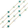 Glass Faceted Round Beaded Chains CHS-N003-07-3