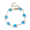 Lampwork Evil Eye Link Chain Bracelets BJEW-JB10045-02-1