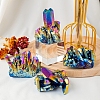 Electroplated Natural Druzy Quartz Crystal Cluster Ornaments PW-WG24416-05-3