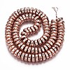 Electroplated Natural Lava Rock Beads Strands G-T114-67RG-2