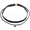 4Pcs 2Styles Alloy & Black Velvet Inverted Triangle Pendant Double Layer Choker Necklaces NJEW-WH20002-11B-6