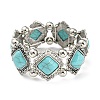 Bohemia Style Alloy Rhombus Beaded Stretch Bracelet BJEW-H327-05AS-2