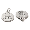 Non-Tarnish 304 Stainless Steel Charms STAS-D050-07P-16-2