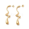 304 Stainless Steel Irregular Teardrop Stud Earrings EJEW-P330-02G-4