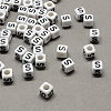 Large Hole Acrylic Letter European Beads LS-X-SACR-Q103-6mm-01S-1