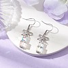 Brass with Glass Dangle Earrings for Women EJEW-TA00550-2