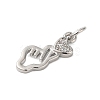 Rack Plating Brass & Clear Cubic Zirconia Pendants KK-S372-11P-2