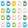 20Pcs UV Plating Opaque Acrylic European Beads OACR-TADJ0001-16D-2