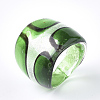 Handmade Silver Foil Lampwork Wide Band Rings RJEW-Q150-M11-B-1-5