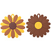 2Pcs 2 Style Flower Silicone Hot Pads AJEW-GF0011-17B-1