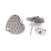 Non-Tarnish Heart Shape 304 Stainless Steel Stud Earring Findings EJEW-O104-11P-3