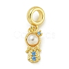Rack Plating Brass & Cubic Zirconia & ABS Plastic Pearl European Pendants KK-Z067-61C-G-1