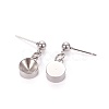 Non-Tarnish 201 Stainless Steel Stud Earring Settings STAS-L226-018E-P-2