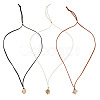 3Pcs Faux Suede Macrame Pouch  Pendant Necklaces NJEW-TAC0052-01-2