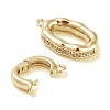 Brass Micro Pave CLear Cubic Zirconia Interlocking Clasps KK-C051-49G-2