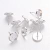 Brass Stud Earring Settings IFIN-Q006-S-1