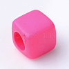 Solid Color Acrylic European Beads SACR-T001-02A-2