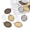 DIY Blank Oval Dome Pendant Making Kit DIY-FS0005-20-3