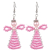 Glass Seed Beads Angle Dangle Earrings EJEW-MZ00288-02-1