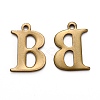 304 Stainless Steel Alphabet Charms STAS-H122-B-AB-1