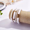 4Pcs 4 Style Acrylic Chunky Curved Tube Stretch Bracelet Sets BJEW-SW00074-06-4