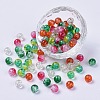 5 Colors Spray Painted & Baking Paint Crackle Glass Beads CCG-X0010-10-8mm-1