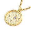 304 Stainless Steel Cubic Zirconia Constellation Flat Round Pendants STAS-S145-01B-2