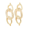 Brass Micro Pave Clear Cubic Zirconia Connector Charms CU-CBA4579-16G-1