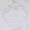 2Pcs Brass & ABS Imitation Pearl Necklaces for Women NJEW-LP0002-80-3