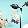 Star with Cluster Chip Beads Long Dangle Earrings EJEW-JE04686-4