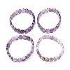 Natural Amethyst Faceted Beaded Stretch Bracelets for Women BJEW-K251-07F-4