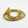 Faceted Square Golden Plated Non-magnetic Synthetic Hematite Beads Strands G-P061-39B-2