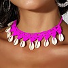Bohemian Handmade Woven Polyester Cord Natural Cowrie Shell Tassel Choker Necklaces for Women FS-WGB5F2D-09-1