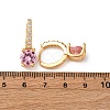 Flat Round Brass Micro Pave Cubic Zirconia Hoop Earrings EJEW-F384-03G-5
