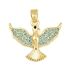 Brass Micro Pave Sky Blue Cubic Zirconia Pendants CU-CBA4A93-01B-G-1