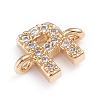 Brass Micro Pave Cubic Zirconia Letter Links X-ZIRC-I042-16G-R-3