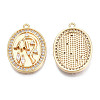 Brass Micro Pave Cubic Zirconia Pendants KK-N216-370-2