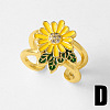 Brass Micro Pave Clear Cubic Zirconia Cuff Open Rings WG9F63A-04-1