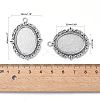 Tibetan Style Antique Silver Alloy Flat Oval Pendant Cabochon Settings TIBEP-M022-20AS-3