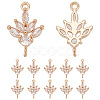 12Pcs Brass Pave Clear Cubic Zirconia Connector Charms ZIRC-AR0001-24-1