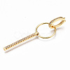 Brass Micro Pave Clear Cubic Zirconia Interlocking Clasps KK-T063-64G-NF-2