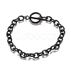 Unisex 304 Stainless Steel Cable Chain Bracelets BJEW-P245-39B-1